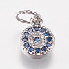 Brass Micro Pave Cubic Zirconia Charms ZIRC-E145-07P-1