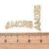 Brass Micro Pave Clear Cubic Zirconia Word AMORE Links Connector Charms KK-K002-32F-G-2