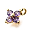 Brass Micro Pave Cubic Zirconia Pendants KK-D356-07G-G-2