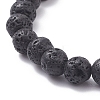 Natural Lava Rock & Mixed Stone Stretch Bracelet BJEW-JB07999-5