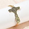 304 Stainless Steel Enamel Link Bracelets BJEW-P356-01A-G-1