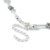 Alloy Star & Shell Pearl Beaded Necklace for Women NJEW-TA00130-5