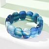 Oval Natural Banded Agate(Dyed & Heated) Beaded Stretch Bracelets for Women Men GG-CBA9ACE-A10-2