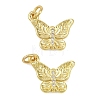 Brass Micro Pave Clear Cubic Zirconia Charms KK-D218-26G-01-1