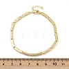 Brass Micro Pave Clear Cubic Zirconia Link Bracelets for Women BJEW-F504-12G-5