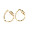 Brass Micro Pave Clear Cubic Zirconia Screw Carabiner Lock Charms KK-Z118-06G-04-1