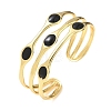 Brass Enamel Multi-strand Cuff Bangles for Women BJEW-A173-01G-01-4