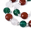 Natural Red Agate & Green Agate & Red Jasper Beads Strands G-T144-19A-01-3