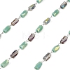 Handmade 304 Stainless Steel Glass Beaded Link Chains GL-CBA98C2-06P-1