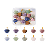 Fashewelry 20Pcs 10 Styles Natural Mixed Gemstone Pendants G-FW0001-39-21