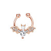 316L Stainless Steel Clear Cubic Zirconia Halloween Bat Clip-on Nose Septum Rings WG4B0C3-03-4