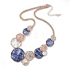 Alloy Colorful Enamel Rose Flower Bib Necklaces NJEW-B113-05-3