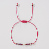 Natural Agate & Brass Beads Braided Bead Bracelets for Women HH4245-3-1