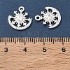 Brass Micro Pave Clear Cubic Zirconia Charms CU-CBAB0CF-15S-3