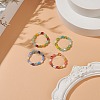 4Pcs 4 Color Bling Glass Rice Beaded Stretch Rings Set for Women RJEW-TA00058-2