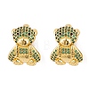 Brass Micro Pave Cubic Zirconia Earrings EJEW-E309-06G-2