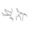 Tibetan Style Alloy Deer Antler Pendants TIBEP-S261-AS-LF-2