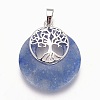 Natural Blue Spot Jasper Pendants G-F573-C18-2