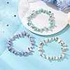 3Pcs 3 Colors Dyed Natural Trochid Shell/Trochus Shell Chip Beaded Stretch Bracelets for Women BJEW-JB13124-1