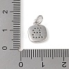 Rack Plating Brass Micro Pave CLear Cubic Zirconia Charms KK-E110-14P-B-3