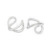 Rack Plating Brass Cuff Earrings for Women EJEW-P278-01P-2