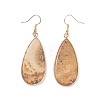 Natural Picture Jasper Teardrop Dangle Earrings EJEW-G331-01G-07-3