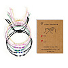 Adjustable Glass Seed Beaded Friendship Braided Bracelet Sets BE2039-3-1