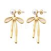 304 Stainless Steel ABS pearl Earrings EJEW-S226-05G-2