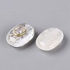 Brass Micro Pave Cubic Zirconia & Quartz Crystal Beads GG-OY001-06G-01-2
