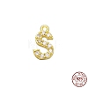 Real 18K Gold Plated 925 Sterling Silver Micro Pave Clear Cubic Zirconia Charms STER-P054-10G-S-1