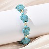 Synthetic Turquoise & Non-magnetic Hematite Beads Stretch Bracelets for Women Men BJEW-JB13729-02-4