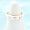 Brass Enamel Cuff Open Rings RJEW-P190-01G-3