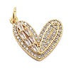 Rack Plating Brass Micro Pave Cubic Zirconia Pendants KK-Z071-57G-1