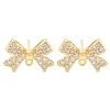 Brass Clear Cubic Zirconia Stud Earring Findings KK-A238-02A-G-1