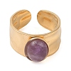 Oval Natural Amethyst Finger Rings RJEW-Z057-12G-09-2