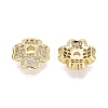 Brass Micro Pave Clear Cubic Zirconia Bead Caps KK-Q071-12G-02-2