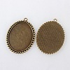 Vintage Tibetan Style Alloy Pendant Cabochon Bezel Settings TIBEP-M018-136AB-NF-2