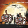 Thanksgiving Day Pumpkin Acrylic & Wood Dangle Earrings FS-WG00641-03-1