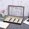 8-Slot MDF Covered with PU Leather Pen Organizer Display Cases with Acrylic Window Lid ODIS-WH0086-232A-01-4