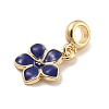 Rack Plating Alloy Enamel Flower European Dangle Charms FIND-B034-55G-02-2