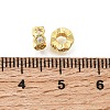 Hexagon Brass Micro Pave Clear Cubic Zirconia European Beads KK-Z156-01G-03-2