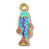 Printed Brass with Enamel Pendants KK-OY001-76G-01-1