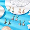 Alloy Enamel Starfish Hoop Earrings EJEW-JE06139-2