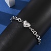 201 Stainless Steel Cable Chain Link Bracelets BJEW-M051-01P-1-3