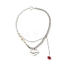 Heartbeat Tibetan Style Alloy Pendant Necklaces X1-NJEW-TA00006-1