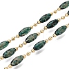Handmade Brass & Glass Beaded Link Chains CHC-Q021-04A-G-1