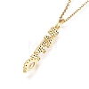 Brass Micro Pave Clear Cubic Zirconia Pendant Necklaces NJEW-L146-30G-3