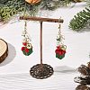Christmas Handmade Lampwork Dangle Earrings EJEW-TA00829-1