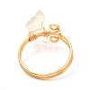 Butterfly Glass Cuff Rings for Teen Girl Women RJEW-JR00397-4