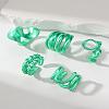 Alloy Open Cuff Rings Sets for Women WH4778-9-1